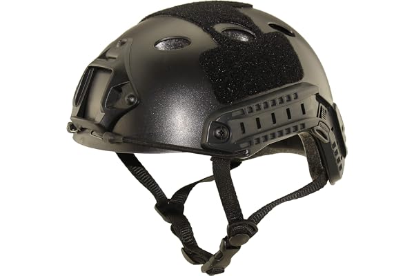 Haoyk Casque de sport multi-usages, casque tactique pour Airsoft Paintball, type PJ, noir