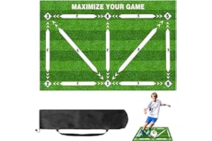 ORIZIZHIC Football Training Mat with Storage Bag, Non Slip Shock Soccer Skills Training Mat, Silent Football Footstep Training Mat for Kids/Adult to Improve Football Training Skills Equipment Accessorie
