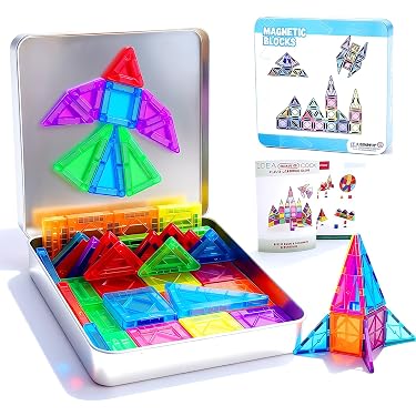 Mattoncini Magnetici Esun - 108 Pezzi Con Magneti Forti - Set Di Costruzione Per Bambini 6+