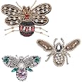 WEBEEDY 4 toppe a fora di serpente fatte a ano con strass, da cucire su cristalli, accessori