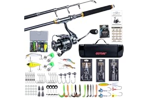 Goture Fishing Telescopic Rod and Reel Combos, 1.8M-2.7M Telescopic Fishing Pole, 5.2:1 Spinning Reel Line Lures Set with Carrier Bag, Fishing Spinning Combo for Starter Travel Saltwater Freshwater