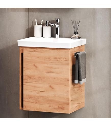 Planetmöbel Badkamerkast Midikast Antraciet 32 Cm - Wandmeubel Met Deur En 3 Vakken, Kleine Opbergkast Voor Moderne Badkamers