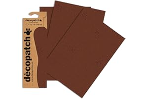 Décopatch C656O - Une pochette de 3 feuilles de papier imprimé 30x40 cm, Faux uni Marron