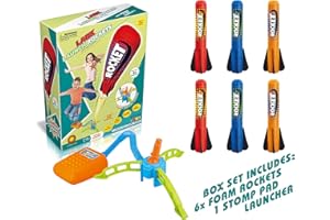 LANX LAUNCH ROCKETS Step Powered Stomp Rockets- 6 Colourful Amazing Planes with 360-degree Rocket Launcher, Great Birthday Gifts for Boys and Girls- Ages 3 Years (4,5,6) and Up