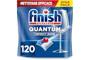 Finish Quantum Infinity Shine Pastilles Lave-Vaisselle, Elimine Les Taches Tenaces, 120 Capsules (L'emballage de l'article peut varier)