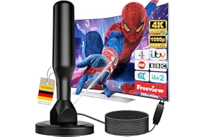 WEIMEIH 2024 TV Aerial, Indoor TV Aerial Freeview with 420+ Miles Range Reception HD Portable Indoor TV Antenna for TV 4K 1080P HDTV Local Channels, TV Ariels Indoor with Magnetic Support Base