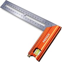Falsa Escuadra PRESCH De Precisión: 2 Reglas De Acero Inoxidable (190 Y 270 Mm) + Pasador Estabilizador – Ángulos Con Transferencia Exacta Para Carpintería