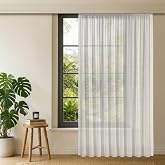 Gauze Fabric Design L&uuml;ks İpeksi Dokulu Bambu Kırışmaz &Uuml;t&uuml; Gerektirmez Ekru 150x260 Pilesiz (1 x 1) Y&Uuml;KSEK KALİTELİ T&Uuml;L PERDE