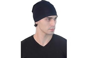 DERESINA HEADWEAR Deresina Men Cotton Bamboo Sleep Cap, Beanie for Men's Hair Loss