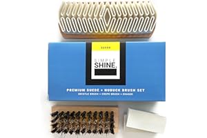 SIMPLE SHINE. Premium Suede Brush Nubuck Cleaner Crepe Brush and Seude Eraser Set | Complete Shoe Cleaning Bristle Brushes Kit for Nap Care