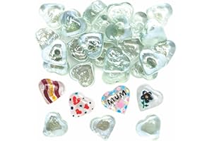 Baker Ross Glasmalsteine in Herzform, 30 Stück, zum Basteln für Valentinstag (AX927)
