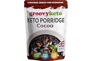 Groovy Keto Cocoa Breakfast Porridge | 2g net carbs | Low Carb Porridge Alternative | Keto Friendly, Diabetic Friendly, Grain Free (280g (1 Pack))