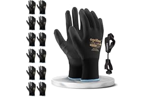 ‎FUZZIO FUZZIO 12 Paar PU besichtet Arbeitshandschuhe Handschuh-Klammer