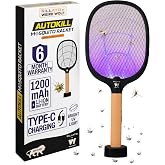 Weird Wolf Rechargeable Mosquito Killer Racket Bat with UV Light & Stand | 2-in-1 Auto & Manual Mode | Type-C Charging | 1200