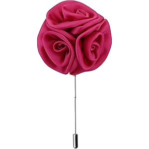 Peluche Ranunculus Flower - Beige Colored Brooch/Lapel Pin for Men