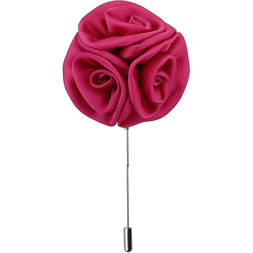 Peluche Ranunculus Flower - Beige Colored Brooch/Lapel Pin for Men