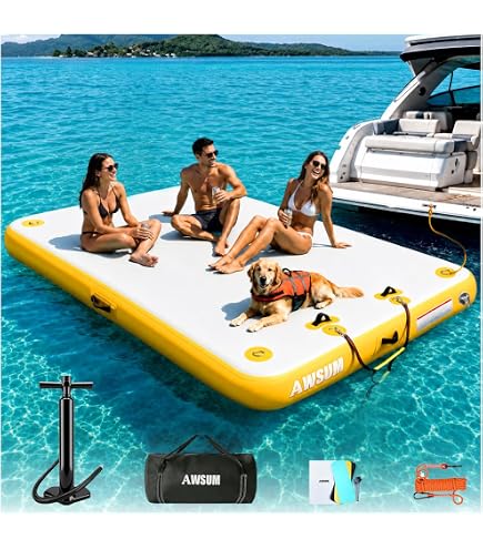 Stellweilan Tessberg Plateforme de quai gonflable 10 x 10 pi avec sac de transport portable et échelle détachable - Canada