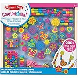 Melissa & Doug Drewniany Zestaw Koralików | Zabawa kreatywna| Zestaw koralików do robienia biżuterii| Drewniane koraliki dla 