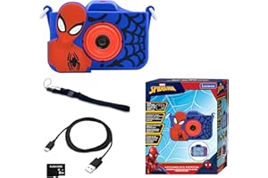 Lexibook, Spider-Man, Fotocamera 4-in-1 per bambini con protezione, Funzioni foto, video, MP3 e giochi, 15 cornici per personalizzare le tue foto, Scheda di memoria da 8 GB inclusa, DJ078SP