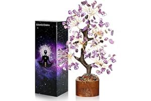 Vicloon Árbol de Amatista, Arbre en Cristal d'améthyste Natural, Árbol de la Vida para Good Luck Positive Energy, Bonsái de Árbol de Cristal Curativo, Árbol de Feng Shui Décor d'intérieur (Amethyst)
