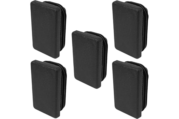cyclingcolors 5x embout de tube bouchon insert protection rectangulaire rentrant patin pied chaise meuble noir (50x30mm)