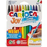 CARIOCA Joy &ndash; Children's School Markers, Basic Pencil Case | Fine Point, Washable Ink, Anti-Choking Cap, School Use