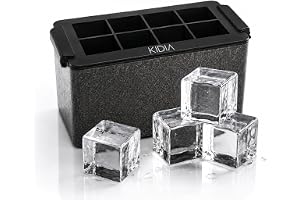 Kidia Ice Clear Cube Maker – Form för Klara Isbitar, 8 Iskuber 5×5×5 cm, Directional Freezing, Isolerad Box, Livsmedelsgodkänd Silikon för Whisky, Cocktails & Mixologi
