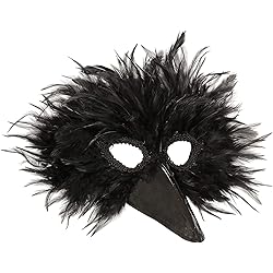 Masque De Corbeau Réaliste Pour Halloween – Plumes Noires, Demi-masque, Pour Déguisement Et Soirée à Thème
