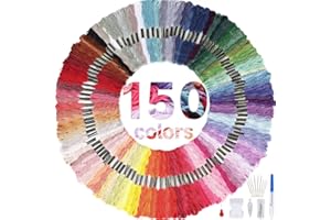 HAUSPROFI Embroidery Threads, 150 Colors Cross Stitch Thread, Embroidery Kit Perfect for Friendship Bracelets, 8m 6-Strand Floss Kit with Needles, Fade-Resistant & Tangle-Free Craft Supplies