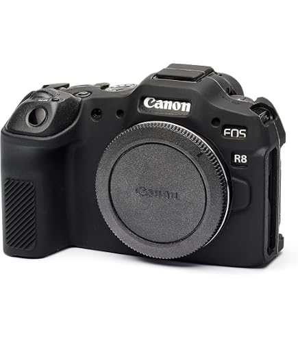 PU-Leder-Hülle Für Canon EOS R8 – Retro-Design, Mit Handgriff & Öffnungsboden, Schwarz