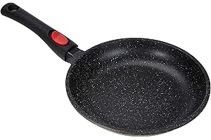 Kamberg - Poêle 24 cm - Manche Amovible - Fonte d'Aluminium - Revêtement Type Pierre - Tous Feux dont Induction - Sans PFOA - 0008021, Noir