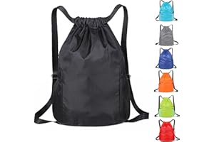 KANGSIT Drawstring Bag, Swim PE Bags Drawstring Gym Bag for Kids Adults, Waterproof Swimming Sports Bag for School Sports Swimming Gym Travel Unisex Gym Bag