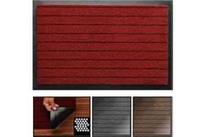 LUCA HOME LucaHome - Felpudo Entrada a casa Nevada, Felpudo Entrada casa Antideslizante, Impermeable, Lavable, Antibacterias, Pasillo, Cocina, Dormitorio, Felpudo Interior y Exterior (Rojo, 40 x 60 cm)