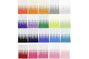 WUBAYI 140 borlas para manualidades, 20 colores sedosos, mini marcapáginas y guirnalda de borlas, suministros de manualidades, accesorios de decoración del hogar