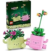 LEGO Botanicals Ballerina Plants - Set with 2 Pastel Artificial Flowers and Pots - Indoor Plants for Bedroom Decor - Gift for