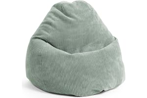 ‎SITTING POINT ONLY BY MAGMA Sitting Point by Magma BeanBag Shara XL Sitzsack aus Flauschcord - 70x110cm, Hülle waschbar, Salbei, Oeko-TEX®-Zertifiziert