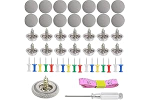 KEKECHAORAN 65 szt. Przyciski do naprawy dachu samochodu, nity samochodowe, 65 kołków 1 śrubokręt 1 taśma miernicza przyciski, dach samochodowy do wszystkich dachów samochodowych (szary w kratę)