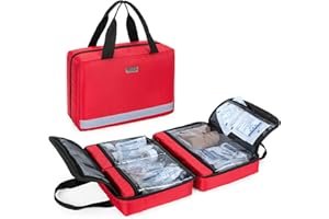 Trunab Mała torba pierwszej pomocy, pusta przenośna torba ratunkowa, idealna do samochodu, domu, na kemping i piesze wycieczki, tylko czerwona, torba - opatentowany projekt