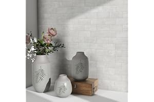 BeNice 3d selbstklebende Wandfliesen Küche Mosaik Fliesen Aufkleber Travertin Stein Effekt Badezimmer Wasserdichte Abziehen und Einfügen(Rauch Grau,10Stück)