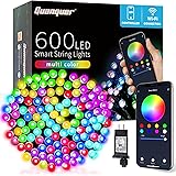 Luci a Corda Per Albero di Natale, Luci di Natale Smart, Luci di Natale 600 Led 60 Metri, Luci a Corda Fata, Luci Natalizie a