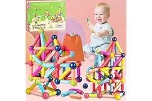 RDDAIPE Bloc Construction Magnetique Enfant, 88pcs Boules Magnétiques et Tiges, Bloc de Construction Magnétique Montessori, Jeux Construction Magnétique, Jeux Jouet Magnetique Enfant Âgés de 3 Ans +