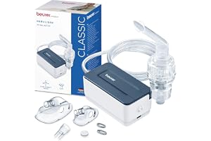 Beurer IH 15 inhalator, inhalationsapparat vid förkylningar och andningssjukdomar som astma och KOL, för nebulisering av mediciner, liten och lätt, enkelknappsfunktion idealisk för vardagen