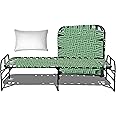 ARTEMIST Portable Single Folding Painted Bed With Pillow Space Saving Heavy Duty Foldable Khat Cot For Sleeping Sturdy Metal Frame Space Saving Design 3X6 Feet (Modern- Bed & Pillow)(Multi-Color)