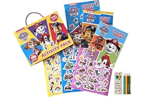 ANILA'S Paw Patrol Activity Pack with Colouring Books, Sticker book, Colouring Pencils & 100 Reusable Stickers.(Perfect for children aged 3-8).