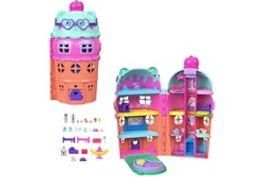 Polly Pocket Micro Dolls & Large Gelato House Playset, Ice Cream Bear Theme with 25+ Accessories including Furniture, Food, and Pets, JKB89
