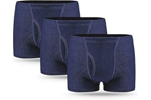 ‎FAMI HELPER 3er Pack Inkontinenz Pants Männer, Waschbare Herren-Boxershorts aus Baumwolle mit 300 ml saugfähiger Einlage Wiederverwendbare saugfähige Unterwäsche für Männer Blau Größe XXL