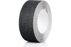 BOMEI PACK Nastro Adesivo Antiscivolo, Nastro Antiscivolo, Nastro Adesivo di Sicurezza Forte per Interni ed Esterni, Confezione Da 50mmx10m, Nero