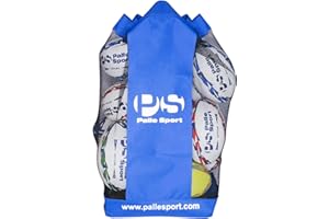 Palle Sport Large breathable ball storage/carry bag - Heavy duty mesh sides for easy visibility - Easily holds 15 inflated Rugby/Netball/Soccer Balls - Size 86cm x 46cm