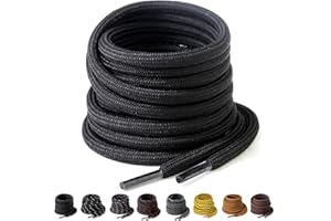 Yusimu Lacets Ronds pour Chaussures de Travail, Sport, Randonnée et Bottes - Renforcés 4,5 mm