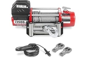 Stealth Winches V2 13500lb Wireless Recovery Budget Electric Winch High-Power Motor, Full Steel Gearing, Heavy Duty Sealed Solenoid, 2 Wireless Remotes, User-Friendly (24 Volt - Steel Rope)